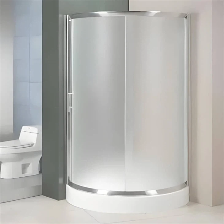 rounded frosted shower door